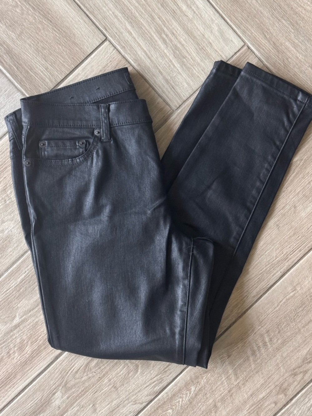 Banana Republic Black Metallic Skinny Fit Pants